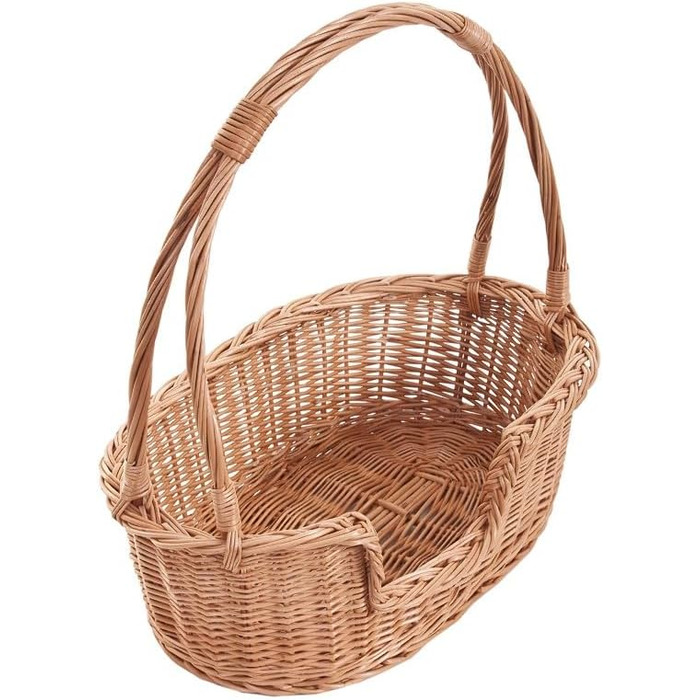 Корзина для тварин Weidentierkorb з прутької, переноска для кота з ручкою, лежанка для собаки з подушкою