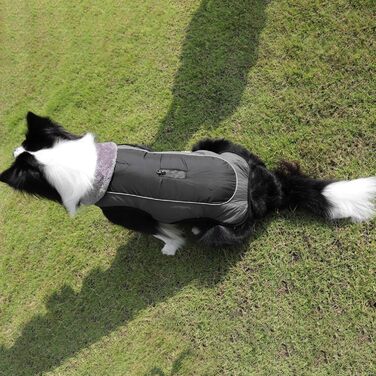 Тепла зимова куртка для собак, відбиваюча куртка для собак, одяг для собак, великі породи, чорний колір, розмір L