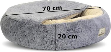Кругле ліжко для собак та котів Zotteliges з балдахіном, сірого кольору, діаметр 70 см