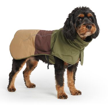 Дощовик для собак Spark Paws водонепроникний вітрозахисний (2XL, зелено-коричневий), повний захист тіла, світловідбиваючий, дихаючий для малих, середніх та великих порід
