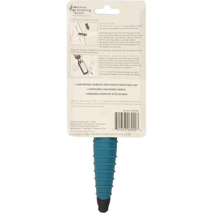 Інструмент для грумінгу Master Grooming Tools: 6-клінковий тример для догляду за шерстю собак, чорний