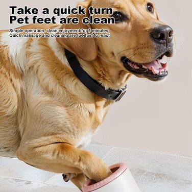 Перезарядний очищувач ніг для собак і котів, USB, портативний, білий/рожевий