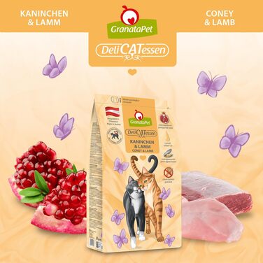 Сухий корм для дорослих котів GranataPet DeliCatessen з кроликом та ягнятим, беззерновий, без цукру, 1.8 кг