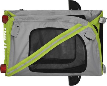 Велосипедний причіп для собак Зелений та Сірий, Oxford-Gewebe та Метал, Модель 93885