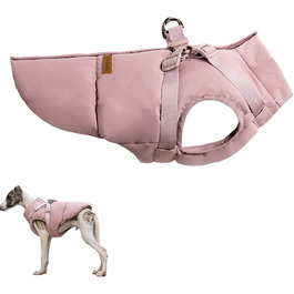 Тепла жилетка для собак з повідком, водонепроникний дощовик для маленьких собак, куртка для цуценят на холодну зиму (Рожевий, 5XL)