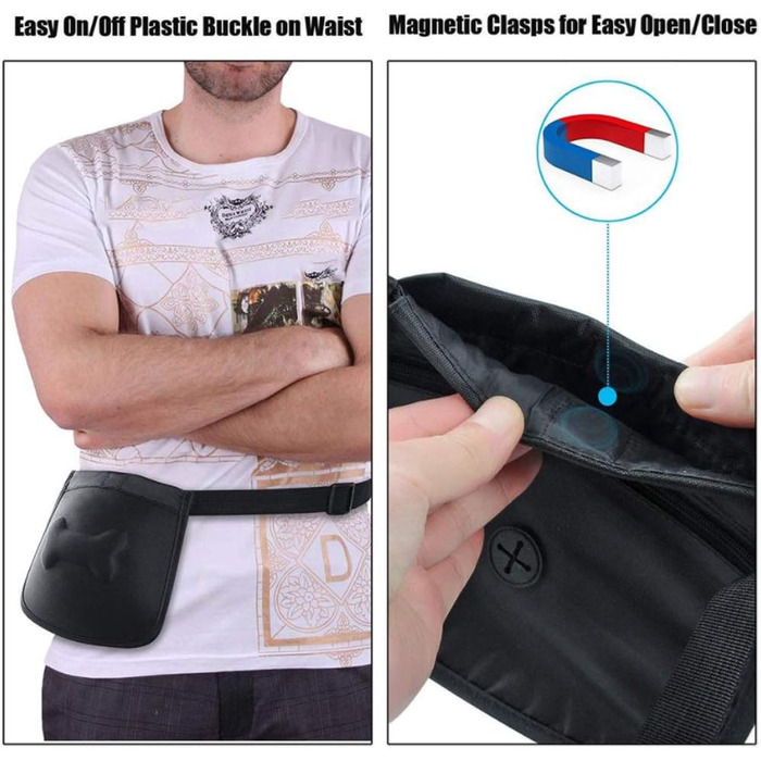 Сумка для корму для собак, навчальна сумка, кишенька для ласощів з дозатором кульок для прибирання, магнітна застібка, регульований плечовий ремінь для дресирування собак, кишеня для ласощів також для коней, чорна