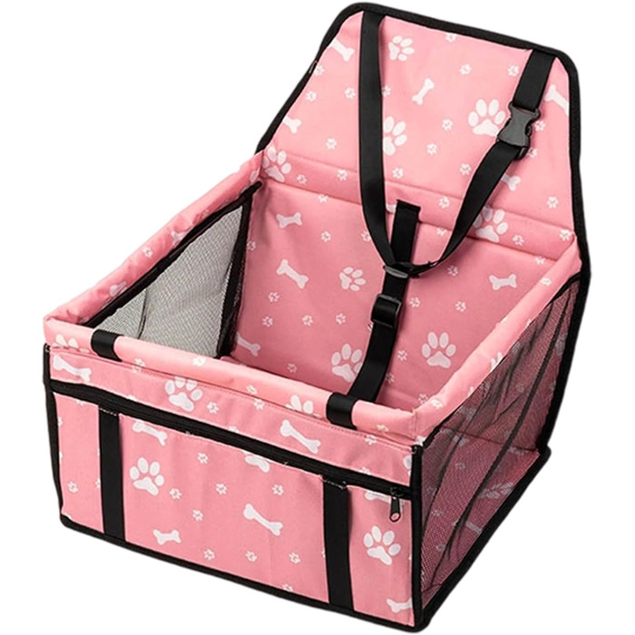 Транспортна переноска для собак у авто - підвищення для собак з кишенькою для зберігання - автокрісло для цуценят, складане, аксесуари для подорожей з домашніми тваринами для довгих поїздок, Percor Rosa UN