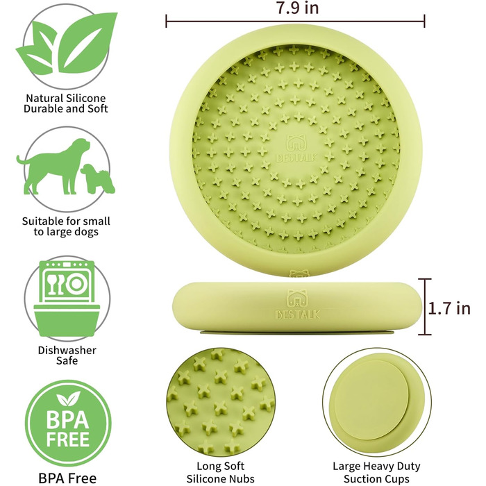Нічна годівниця для собак Bestalk: уповільнює харчування, зменшує тривожність, силікон, BPA-free, зелена
