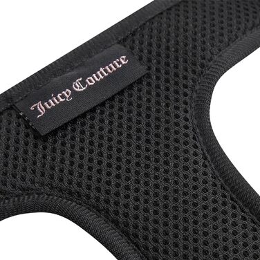Шлея та повідець Juicy Couture Bling Velours для собак і котів, чорний, розмір S