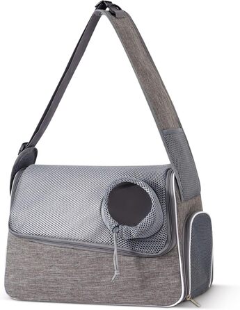 Траверс для собак ALLSOPETS: регульована переноска для маленьких собак та котів з жорстким дном та вентиляцією, сіра