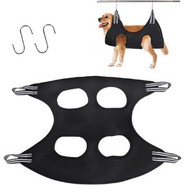 Гамак для собак з S-гачками. Гамак для собак та котів, грумінг, догляд за шерстю, купання (Чорний, до 35 кг)