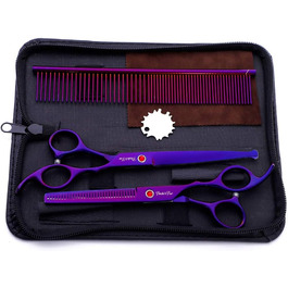 Набір професійних ножиць для грумінгу домашніх тварин 7.0 дюймів (3 шт.), нержавіюча сталь, безпечні закруглені кінчики