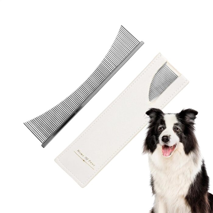 Гребінець для котів Flohkamm | Щітка для догляду за шерстю | Для довгошерстих порід | Щоденний догляд | Після купання | Для літніх котів та кошенят | Сріблястий