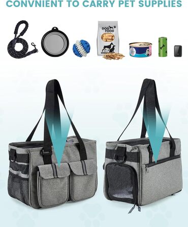 Транспортна переноска для котів та собак Happy Hachi, складана, з регульованим плечовим ременем, з м'якою оббивкою, для авіаперельотів, туристична переноска