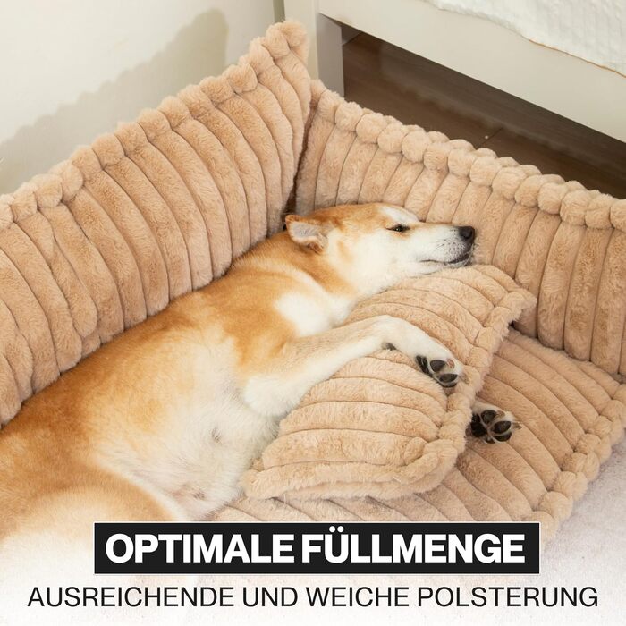 Софа для домашніх тварин Chaffar: ліжко для собак та котів з ортопедичним матрацом, сучасний стиль, матеріал - Cord, розмір XL (120 см)