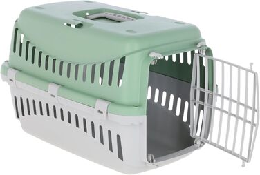 Kerbl Pet Transportbox Expedion: переносна переноска для собак та котів, 45x30x30 см, пластик, Mint/hellgrau