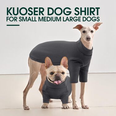 Теплий зимовий одяг для собак Kuoser: светр-піжама з довгими рукавами, сірий, розмір 2XL