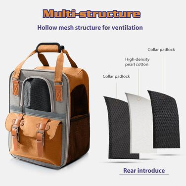 Рюкзак для собак та котів PETCUTE, дихаючий, для маленьких тварин, з відбиваючим ременем, складний, знімний килимок, внутрішній ремінь безпеки, для прогулянок, жовтий