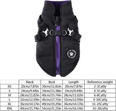 Зимова куртка для собак, тепла флісова куртка, водонепроникний антик, утеплена, жилет для цуценят, маленьких, середніх та великих собак (Чорний, S)