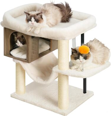 Котячий будиночок з дряпалкою Heybly HCT017WB (Rustic Gray) - велика платформа 54x40 см, висота 57.5 см