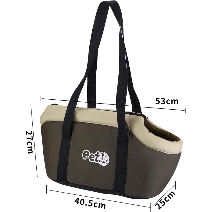 Сумка-переноска для собак маленьких порід, сумка на плече для тварин, тепла переноска для собак, портативна, складна, дихаюча переноска для собак, цуценят та котів, сумка для котів, для подорожей на відкритому повітрі (колір: коричневий)