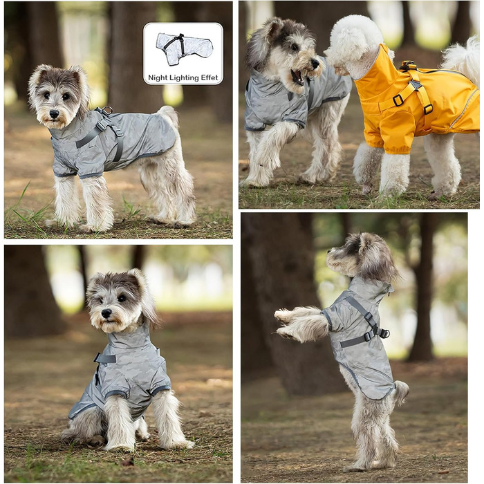 Водонепроникний дощовик для собак BT Bear, відбиваючий, сірий/камуфляж, розмір XXL