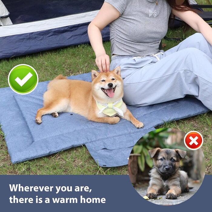 Килимок для собак у подорожі, 70 x 50 см: водовідштовхуючий, неслизький, для авто, багажника (синій, S)