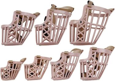 Набір масок-намордників для собак Beikalone (7 шт.), пластик, анти-гризун, регульовані, дихаючі, зручні