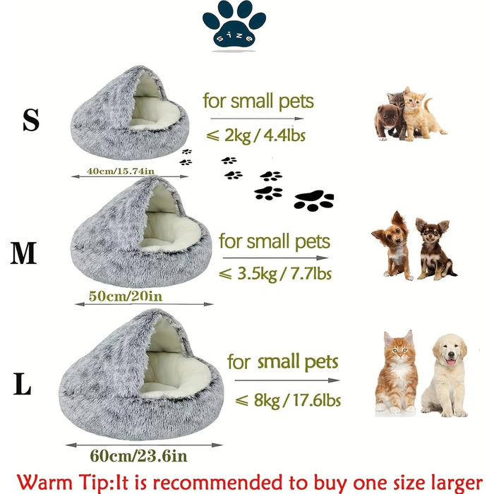 Ліжко для собак Zentaurus, середні породи, котяче ліжко, антистрес, плюш, сірий колір, розмір L (до 10 кг)