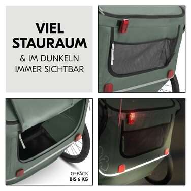 Hauck Bike N Walk Duo - 3в1 велопричіп для двох дітей з амортизацією, ручним гальмом та регульованими спинками (Dark Green)