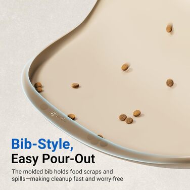 Килимок для годування собак та котів DownyPaws, неслизький, вологостійкий, з високим бортиком, 61 x 43 см (24x17', Мигдаль)