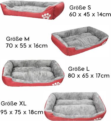 Ліжко для собак Lucky 60 см - м'яке, миється, для собак та котів (червоне)