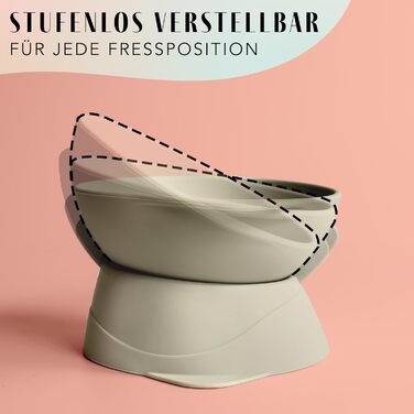 Підвищений миска для кота з регульованим нахилом ne&no® | Миска для кота, піднята | Миска для кота, зелений колір