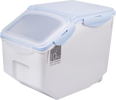 Контейнер для зберігання кормів для собак/кішок об'ємом 20 літрів, з відділенням для ласощів, герметичний, блакитний