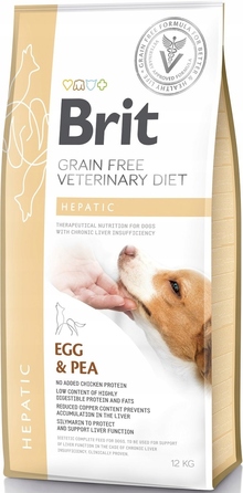 Ветеринарний дієтичний корм Brit Veterinary Diet Hepatic для собак з яйцем та горошком, 12 кг
