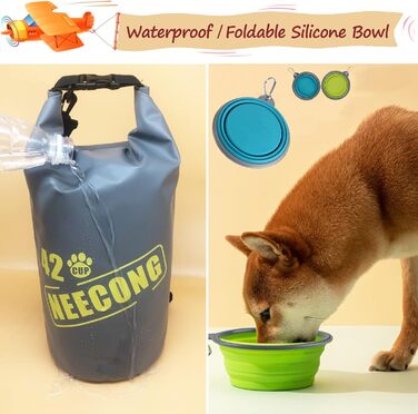 Набір для годування собак NEECONG: сумка-органайзер з складною мискою, 42 порції, 10 л, 400 мл