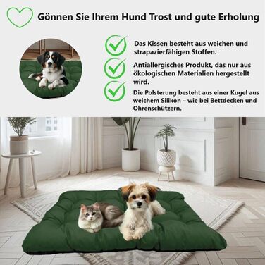 Килимок для собак King Dog: водовідштовхувальний, 80x60 см, 10 см, зелений, M