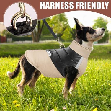 Водонепроникна куртка для собак Idepet: тепла та зручна на осінь/зиму (L, Хакі)