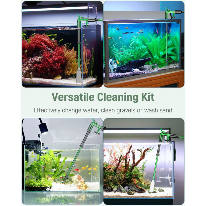 Набір для чищення акваріума Pawfly: сифон, пилосос, шланг 1.8 м, інструмент для догляду за акваріумом