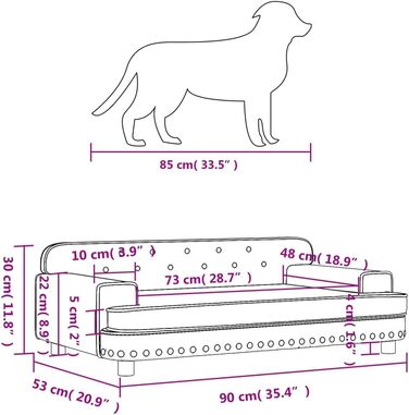 Килимок для собак VidaXL, м'який лежак для тварин, лежанка-софа для маленьких собак та котів, світло-блакитний велюр