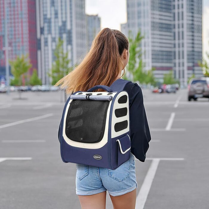 Рюкзак для тварин Galatée: зручний, дихаючий, для подорожей та прогулянок (синій)