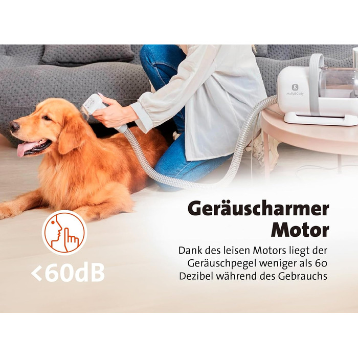 Набір для грумінгу тварин Molly&Cody SAMSON 7-в-1: машинка для стрижки, пилосос для шерсті, 6 насадок. Для собак та котів.