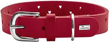 Нашийник для собак HUNTER Aalborg Soul, червоний, з сердечком, міцний, розмір 35
