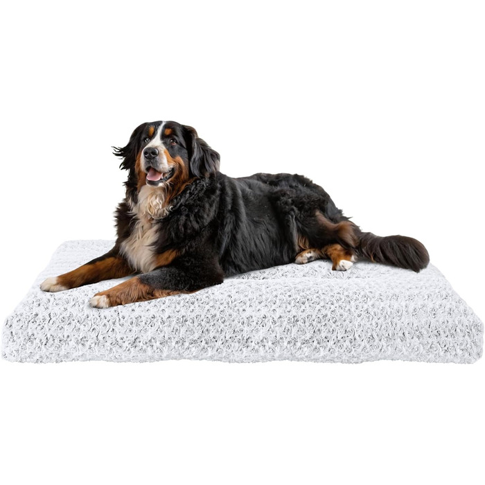 М'яке ортопедичне ліжко для собак Homaxy, великих порід, 120x74x10 см, біле. Зручна, з антиковзним покриттям, легко миється.
