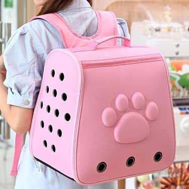 Транспортер для котів та цуценят: легка, дихаюча переноска для котів та собак (рожевий)
