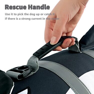 SMONT Жилет для плавання собак, регульований, для малих, середніх та великих собак, Ripstop, з рятувальним ручним захватом, для плавання, пляжу, катання на човні