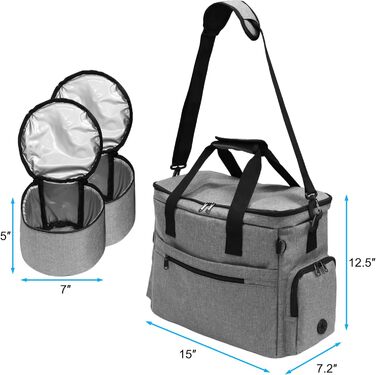 MYDAYS Сумка для собак, багаж для тварин, дорожня сумка на вихідні з мискою (сіра)