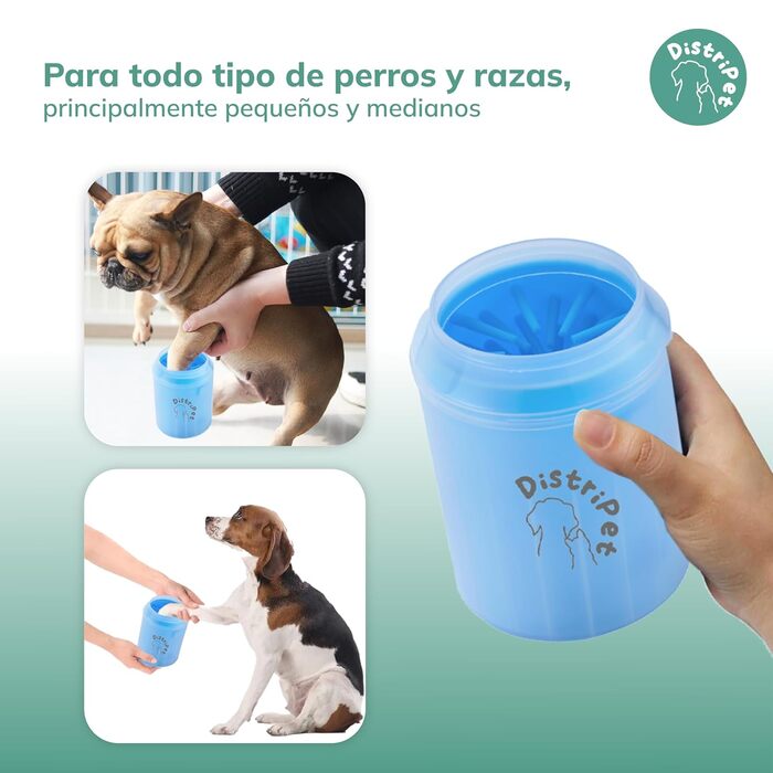 Очисник для лап собак, силіконовий, портативний, знімний, з мікрофібровим рушником, блакитний