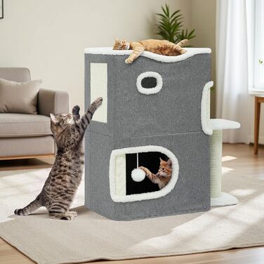 Кіт-будинок для дому, розкладний, великий, з когтеточкою для полиці, кіт-будинок-печера, ліжко-печера для котів, кігтеточка, кіт-будинок-бочка, для лазіння, з опорами