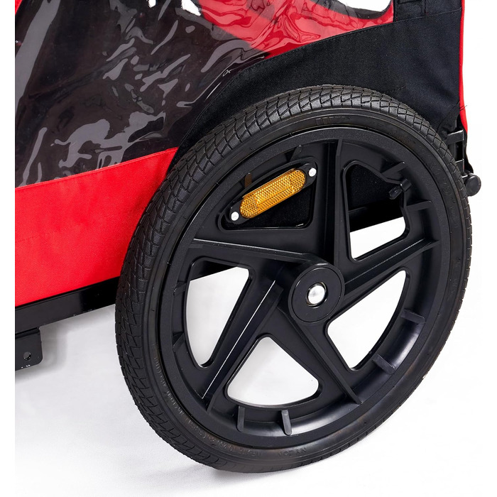 Фаркоп-причіп для собак Soges до 40 кг, складаний, з дихаючої сітки, з внутрішнім повідком, з відбивачами (червоний)